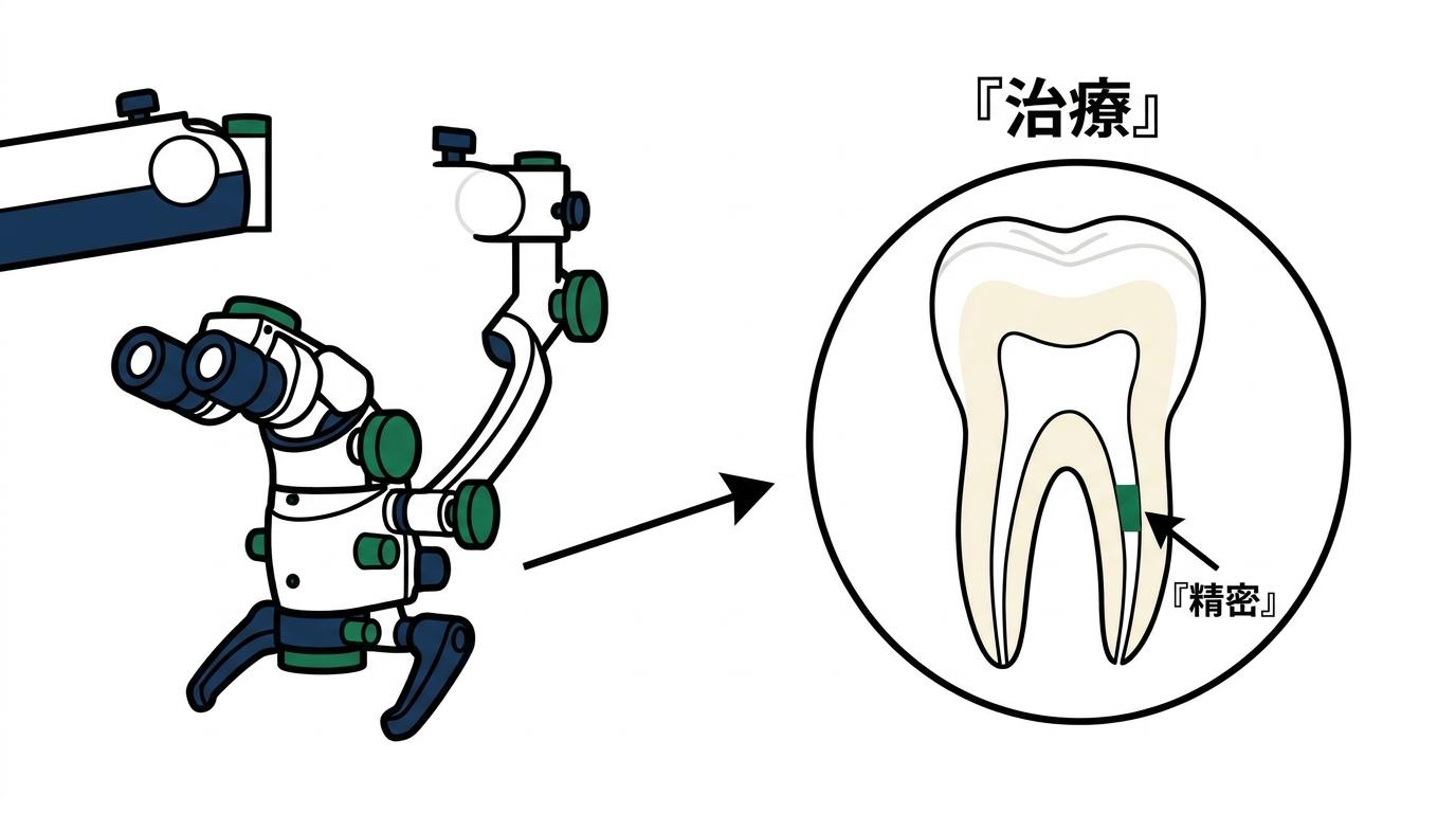 顕微鏡歯科治療とは？藤沢・湘南エリアで注目される精密歯科の世界の図解